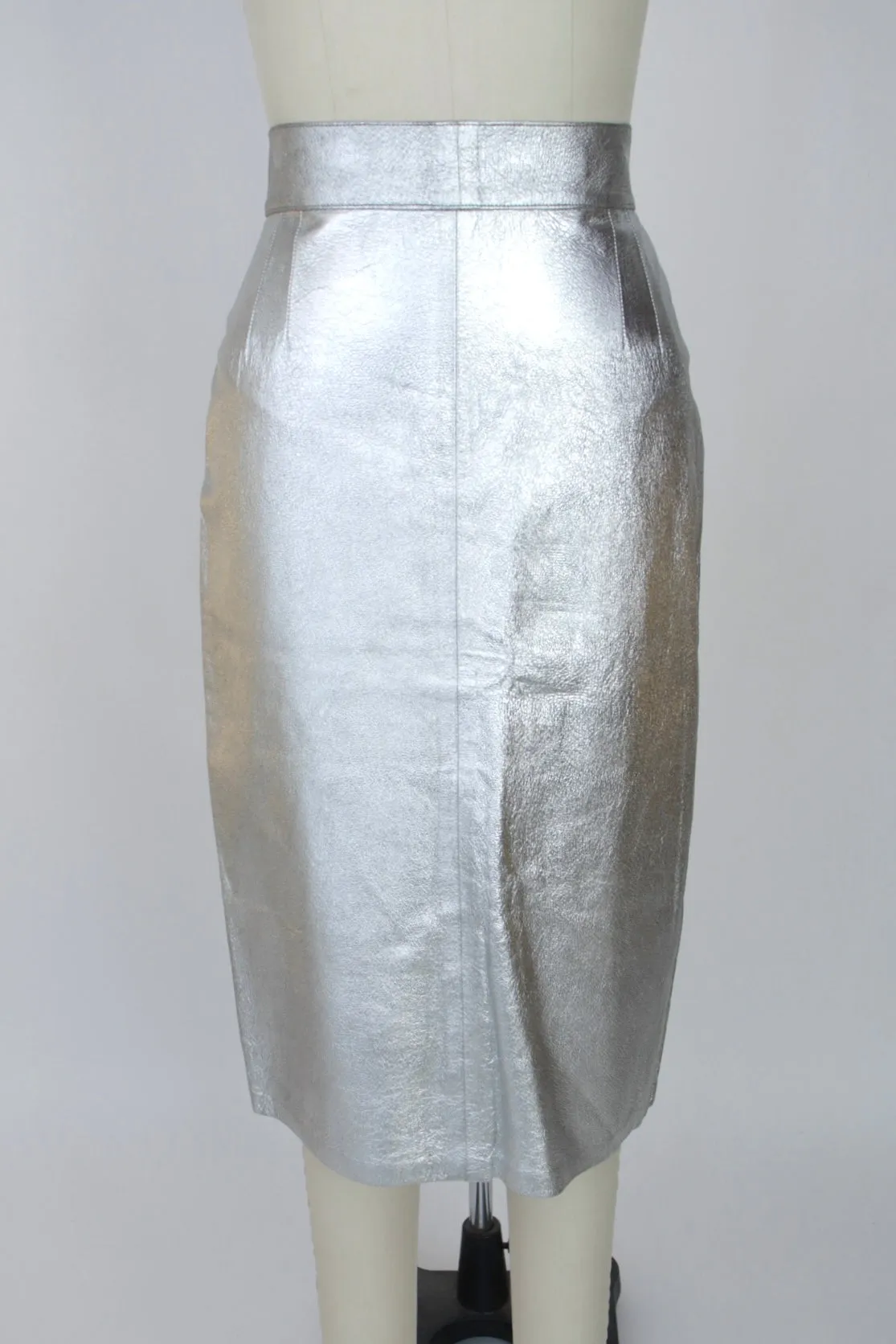 1990s Italian Metallic Leather Skirt