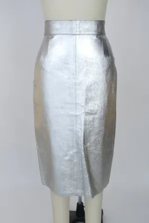 1990s Italian Metallic Leather Skirt