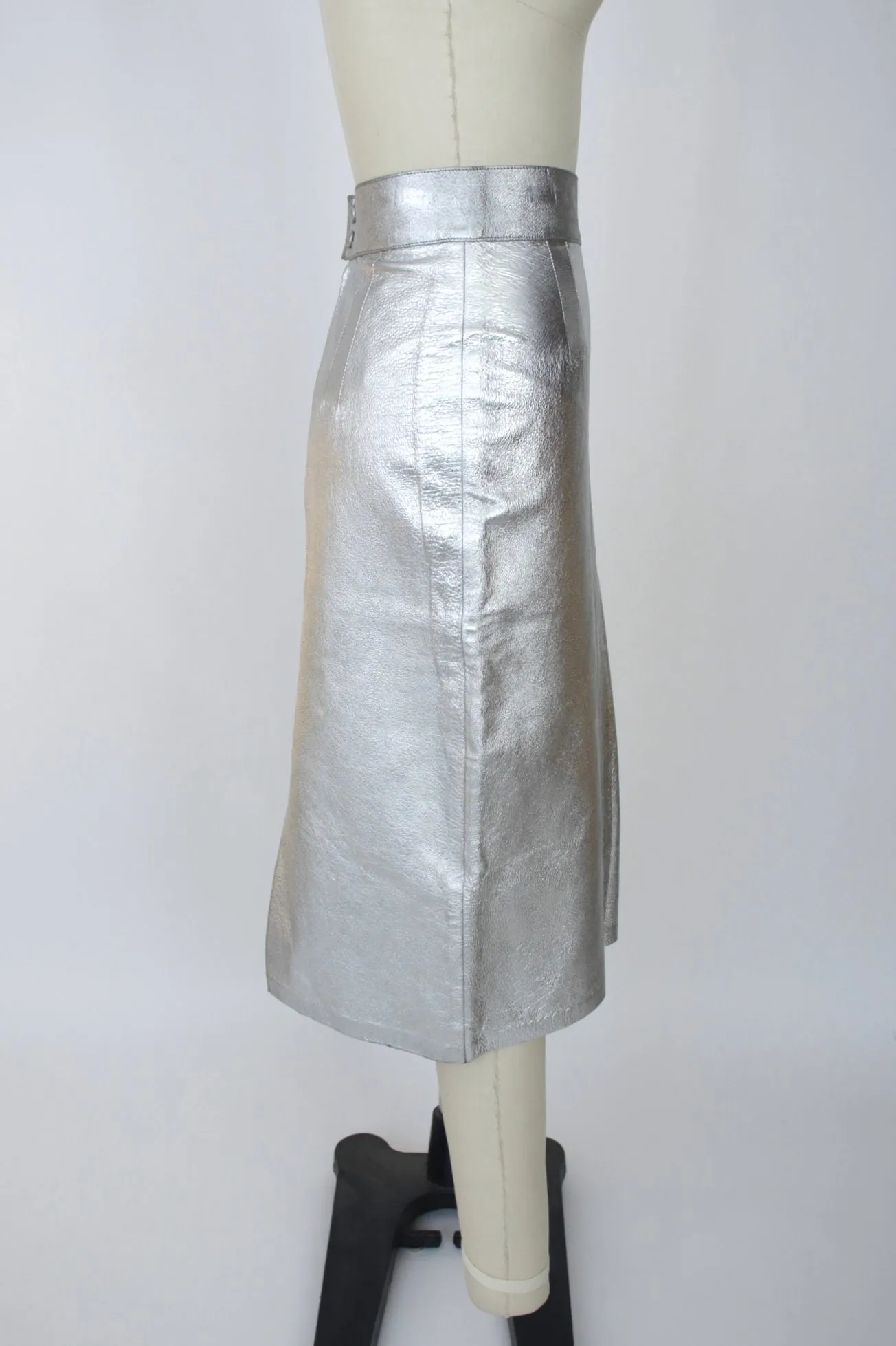 1990s Italian Metallic Leather Skirt