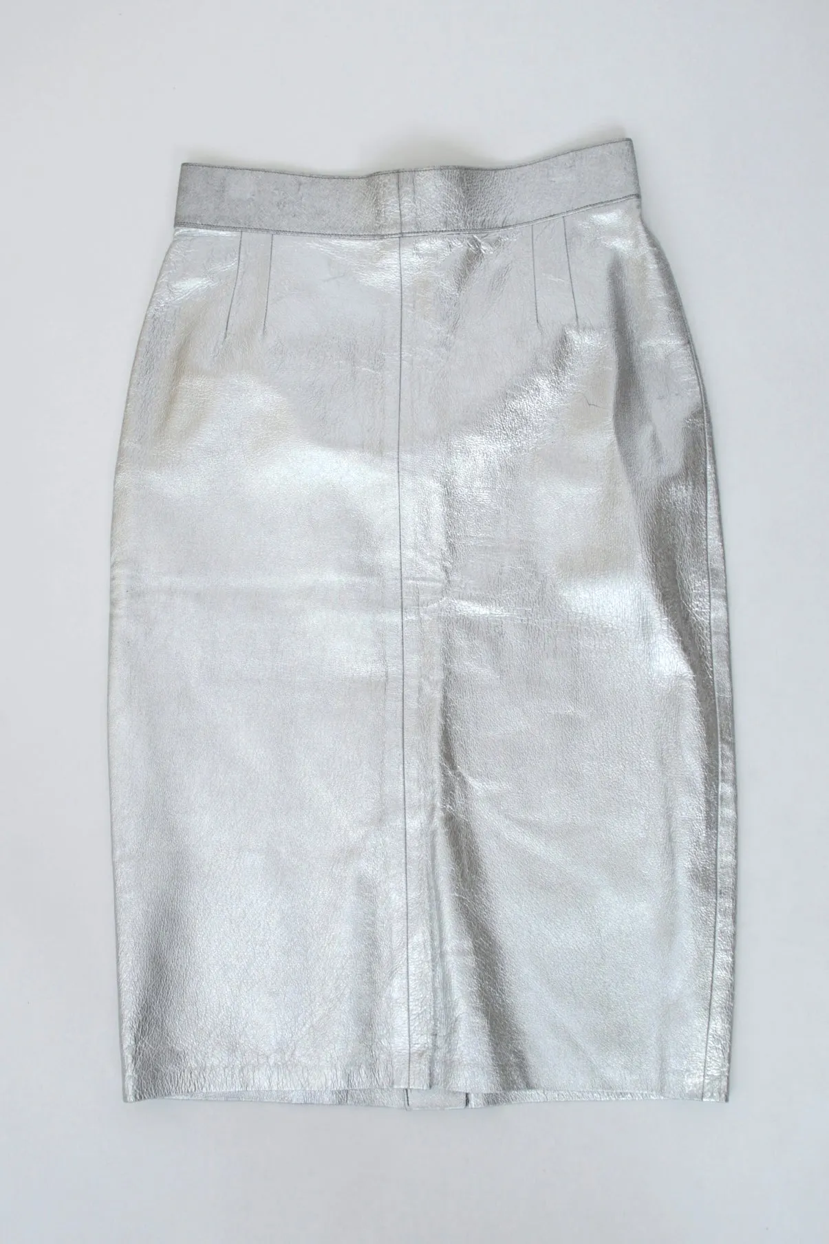 1990s Italian Metallic Leather Skirt