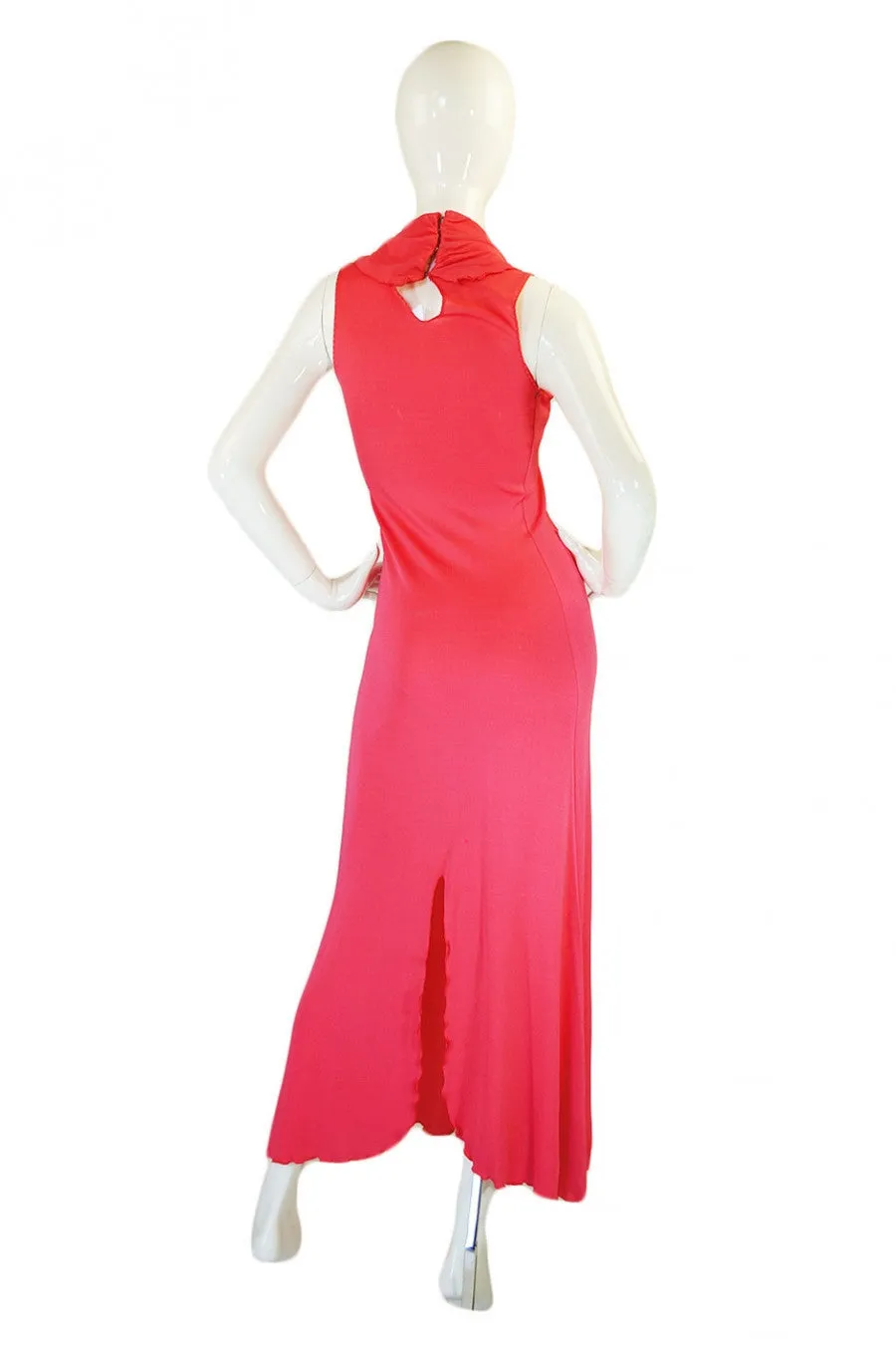 2002 Stephen Burrows Coral Maxi Dress