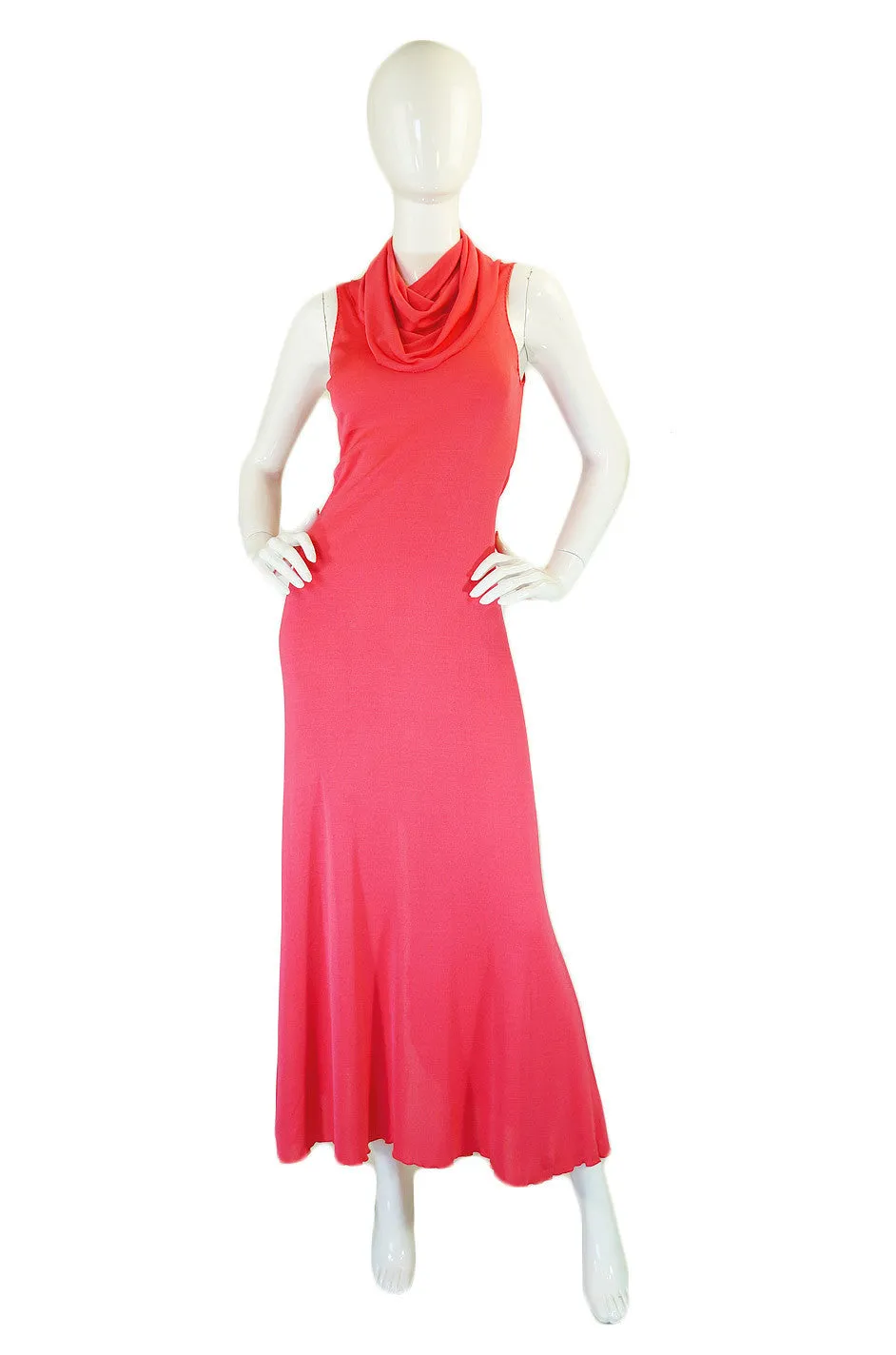 2002 Stephen Burrows Coral Maxi Dress