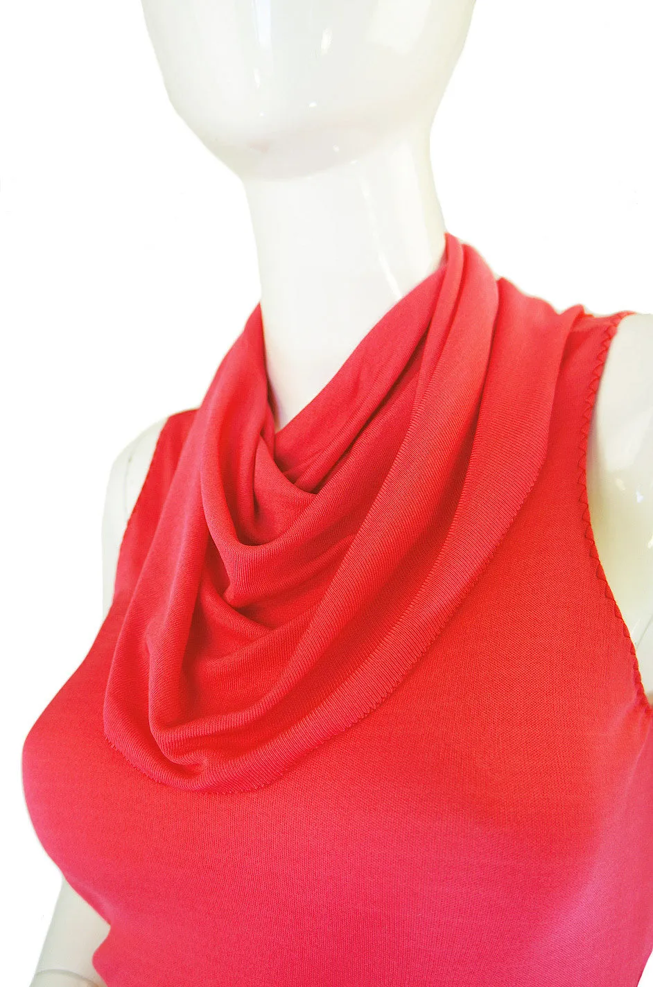 2002 Stephen Burrows Coral Maxi Dress