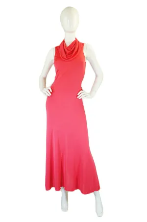 2002 Stephen Burrows Coral Maxi Dress