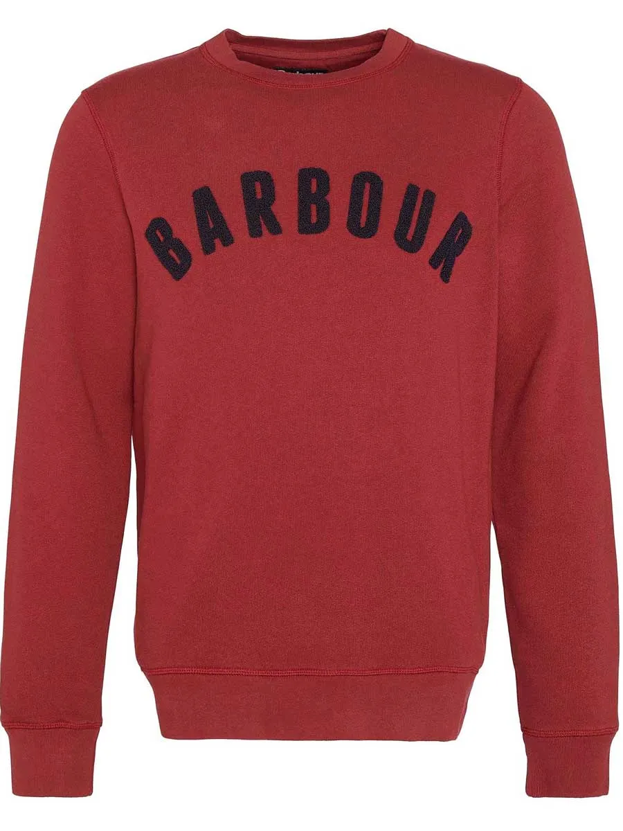 50% OFF BARBOUR Sweater - Mens Prep Logo Crew Neck - Highland Red