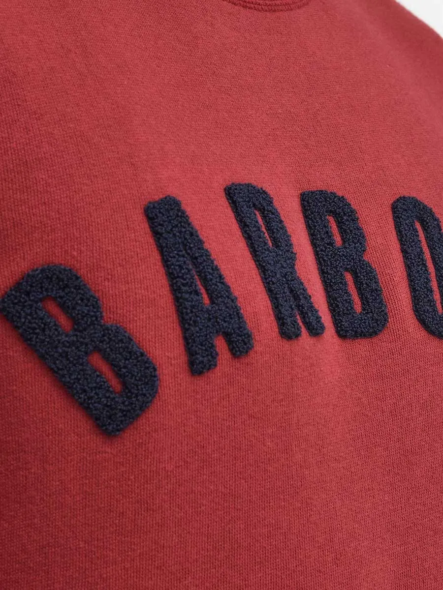 50% OFF BARBOUR Sweater - Mens Prep Logo Crew Neck - Highland Red