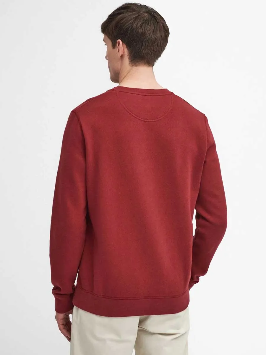 50% OFF BARBOUR Sweater - Mens Prep Logo Crew Neck - Highland Red