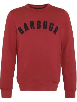 50% OFF BARBOUR Sweater - Mens Prep Logo Crew Neck - Highland Red