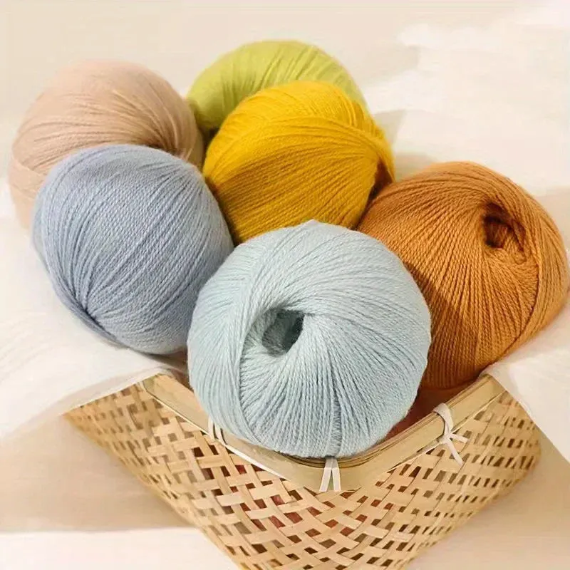 6pcs Merino Wool Silk Yarn For Knitting And Crocheting Scarves, Hats, Sweaters, Shawls, Cardigans, And Gloves Soft 1.76oz/pc