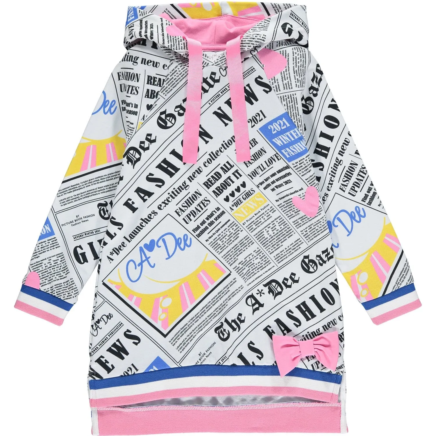 A DEE - Newspaper Jumper Dress - White