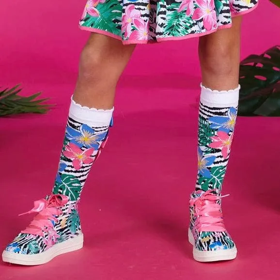 A DEE - Wes Tropical Dream Zebra Knee High Socks - Pattern