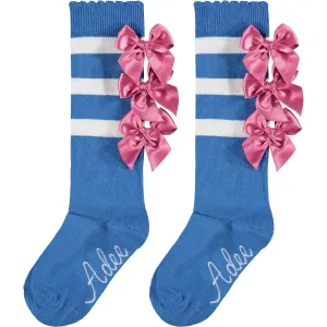 A DEE - Winslow Tropical Dream Zebra Knee High Socks - Blue