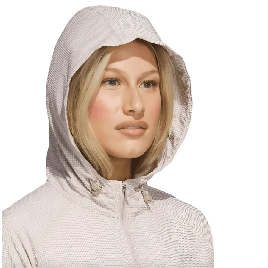Adidas Ladies Seersucker 1/4-Zip Golf Hoodie - Brown