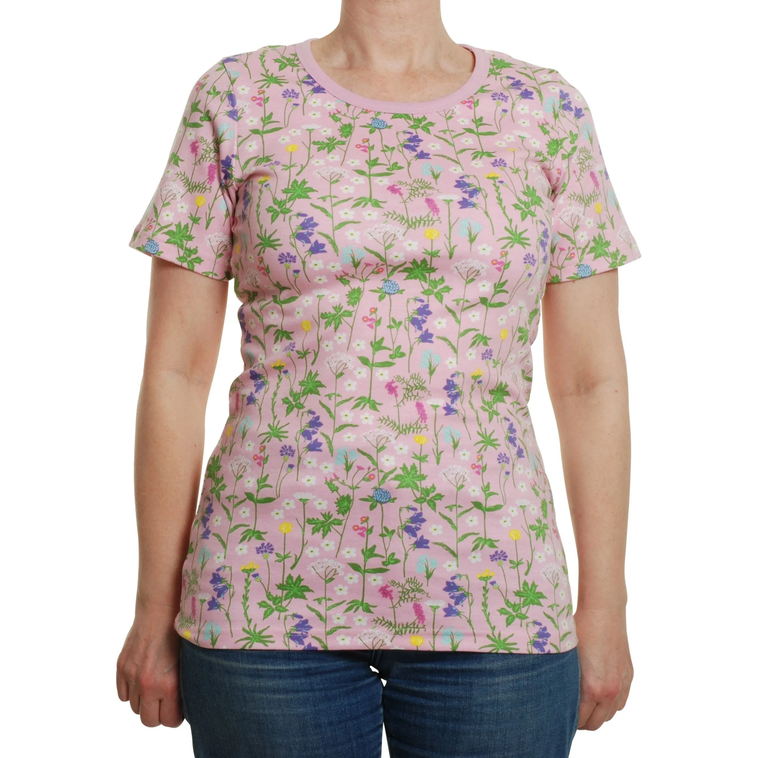 Adult's Wildflowers - Pink Short Sleeve Shirt