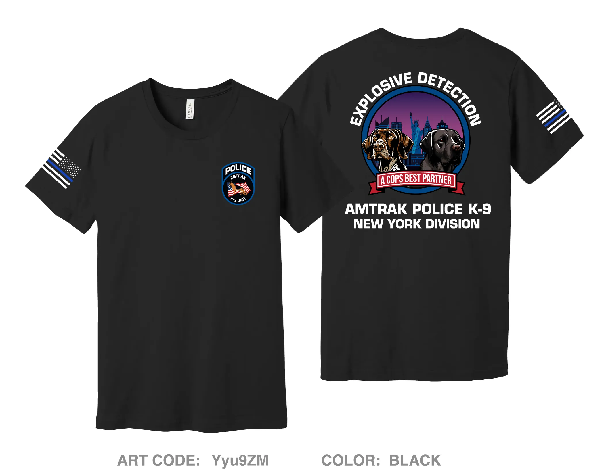 Amtrak police K-9 unit Comfort Unisex Cotton SS Tee - Yyu9ZM