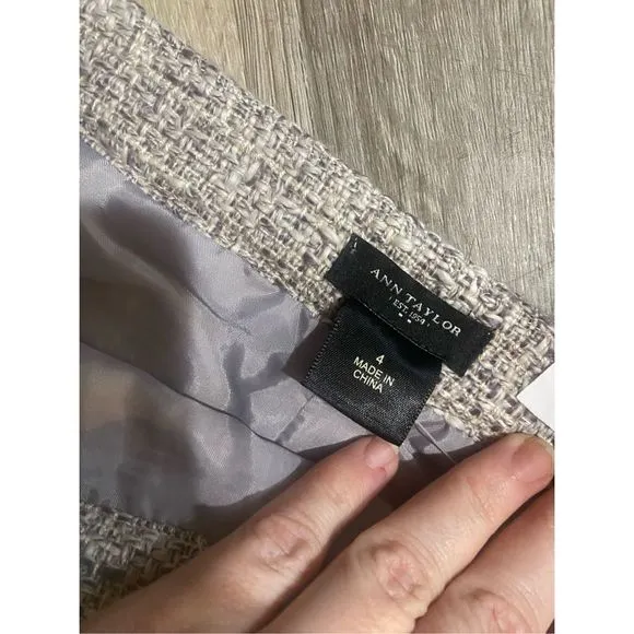 Ann Taylor NWT Purple Gray Tweed Pencil Skirt, Size 4, MSRP $120