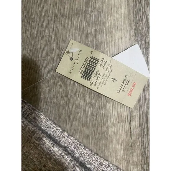 Ann Taylor NWT Purple Gray Tweed Pencil Skirt, Size 4, MSRP $120