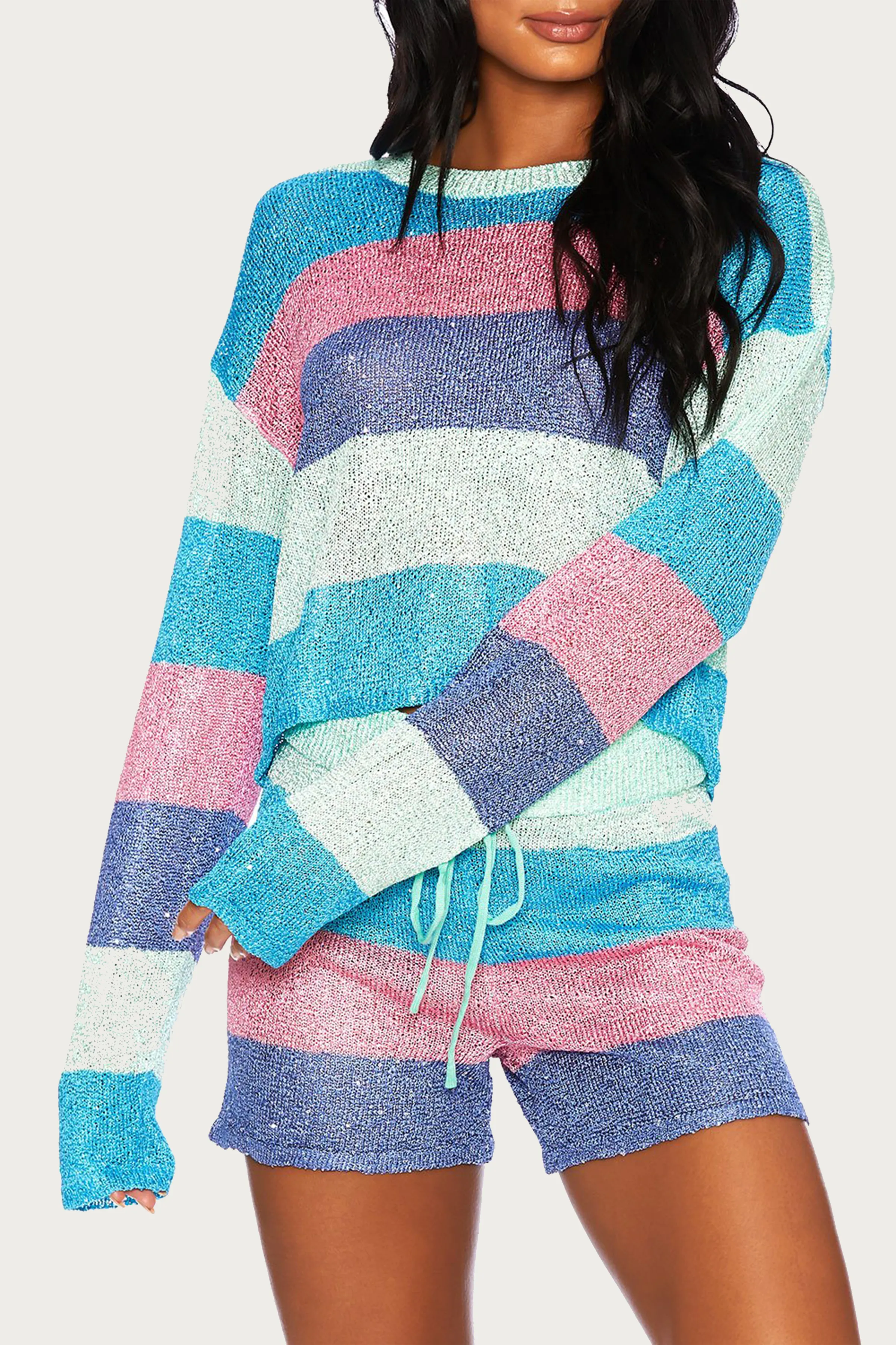 BEACH OPEN-KNIT SWEATER