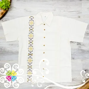 Beige Earth Tones - Embroider Men Shirt