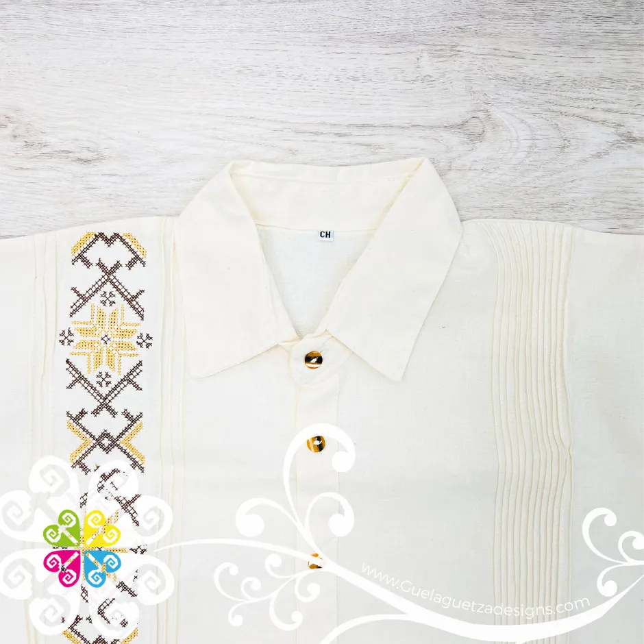 Beige Earth Tones - Embroider Men Shirt