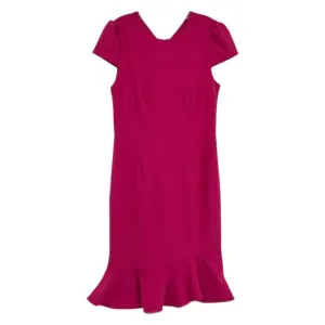 Betsey Johnson Pink Ruffle Hem Pencil Midi Dress | Size 12