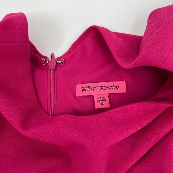 Betsey Johnson Pink Ruffle Hem Pencil Midi Dress | Size 12