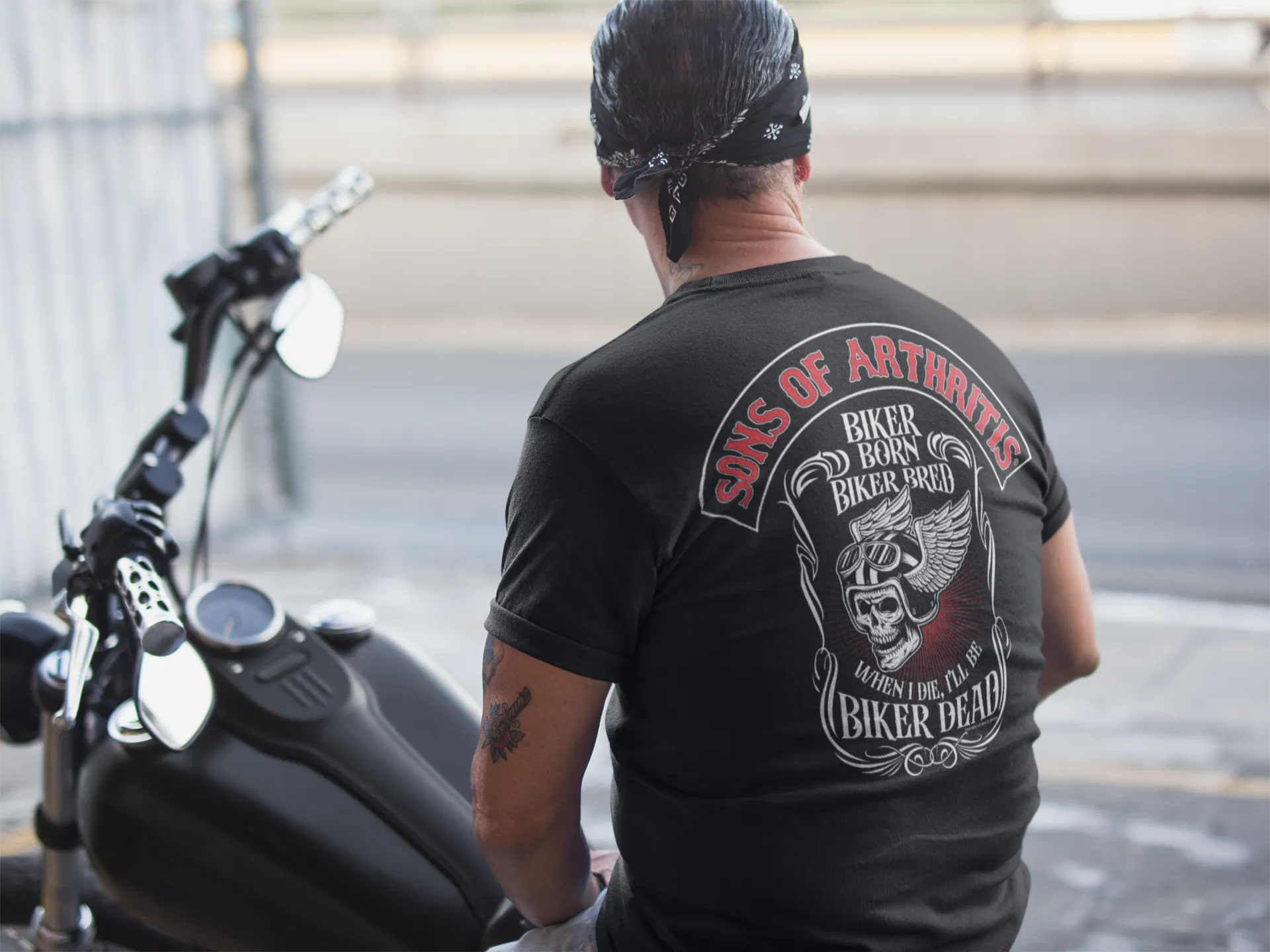 Biker Born Black Tee