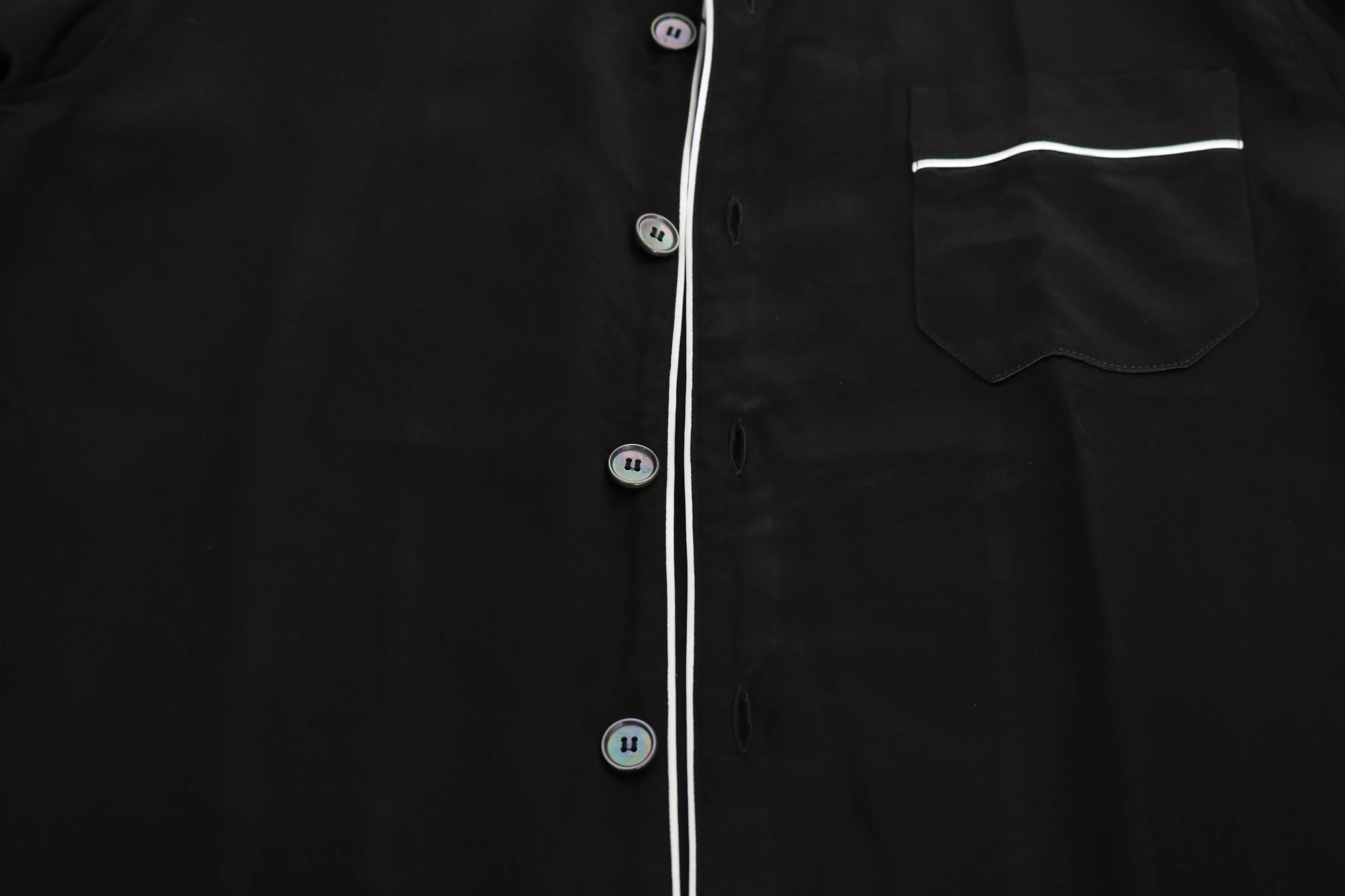 Black 100% Silk Casual Lounge Shirt