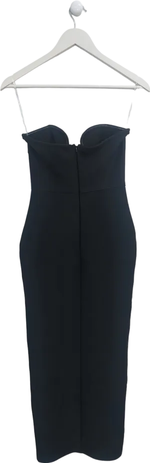 Black Bustier Midi Dress UK S