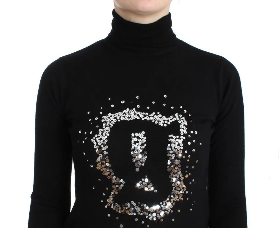 Black wool turtleneck sweater