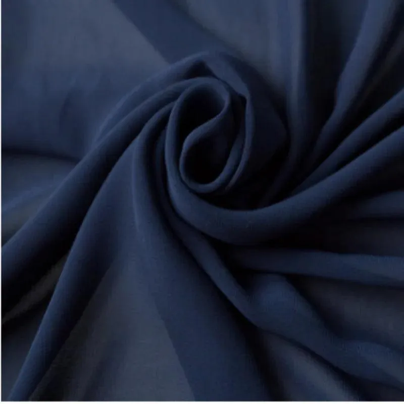 Blue Chiffon Mother of Bride Dress with Zipper Back