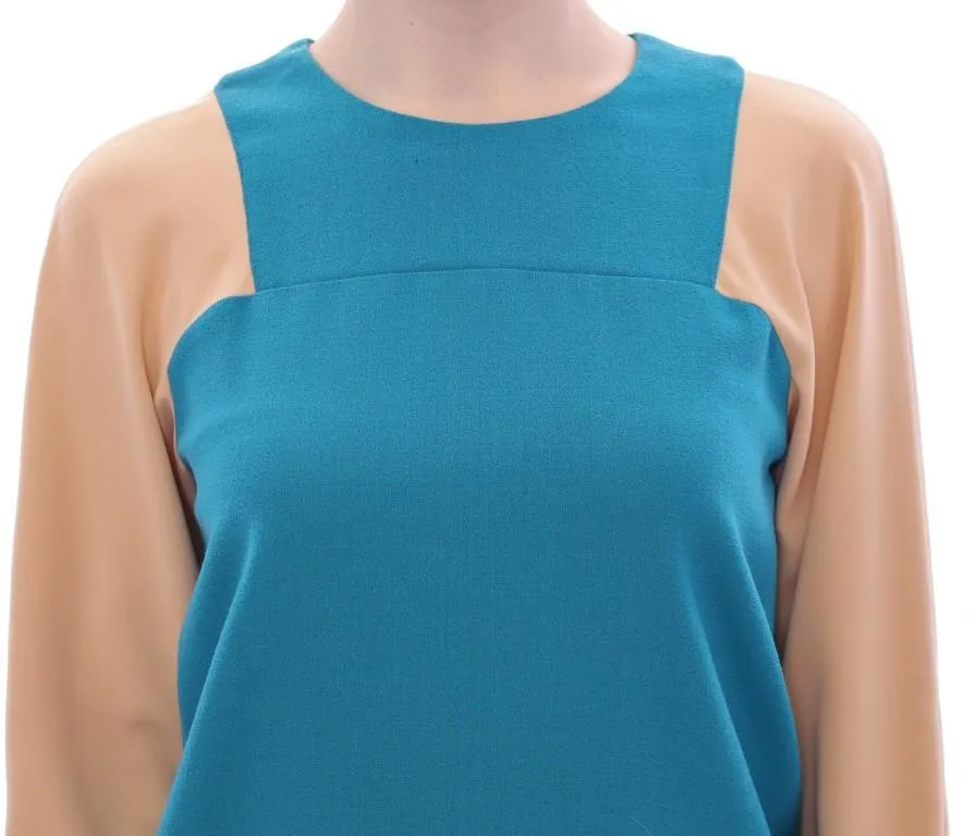 Blue crewneck wool sweater