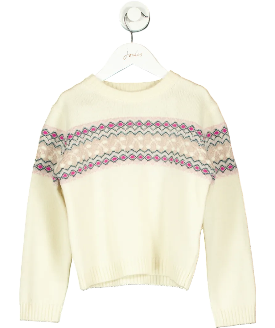 Bonpoint Cream Cherry Print Wool Sweater 8 Years