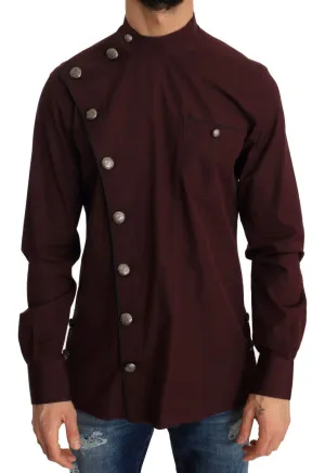 Bordeaux Cotton Silver Buttons Shirt