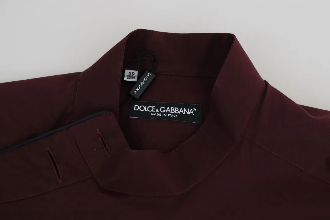 Bordeaux Cotton Silver Buttons Shirt