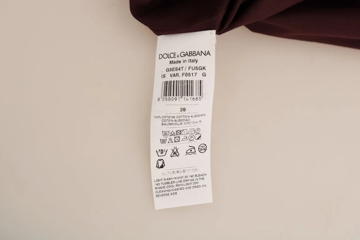 Bordeaux Cotton Silver Buttons Shirt