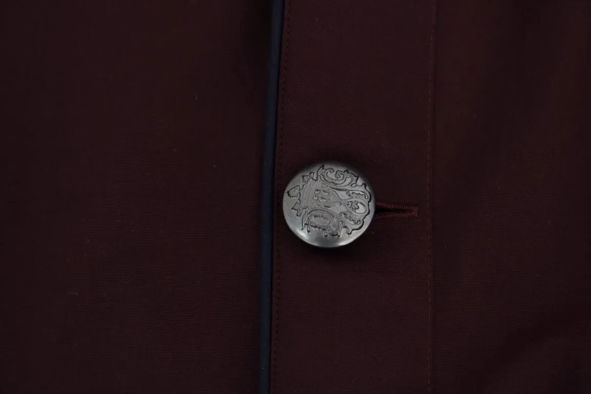 Bordeaux Cotton Silver Buttons Shirt
