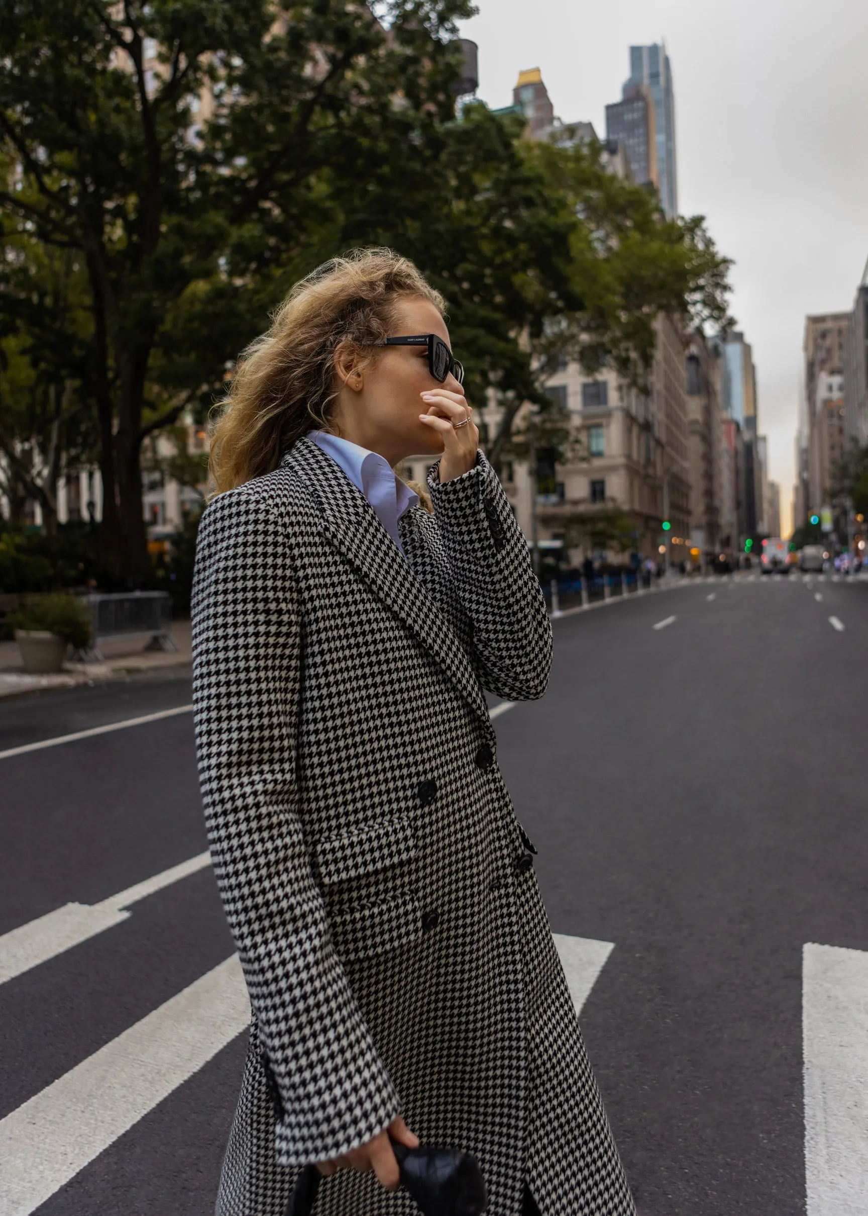 Brice Coat in Wool Houndstooth