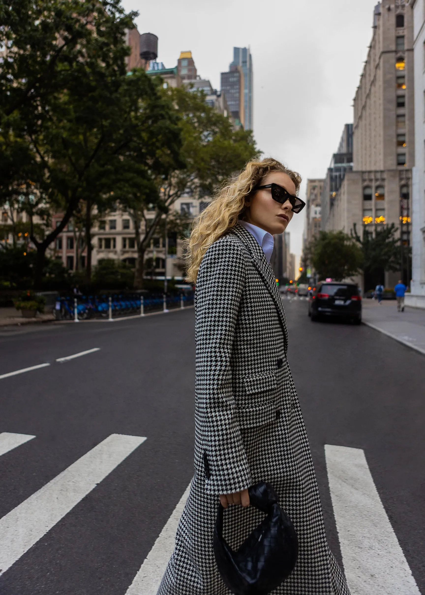 Brice Coat in Wool Houndstooth