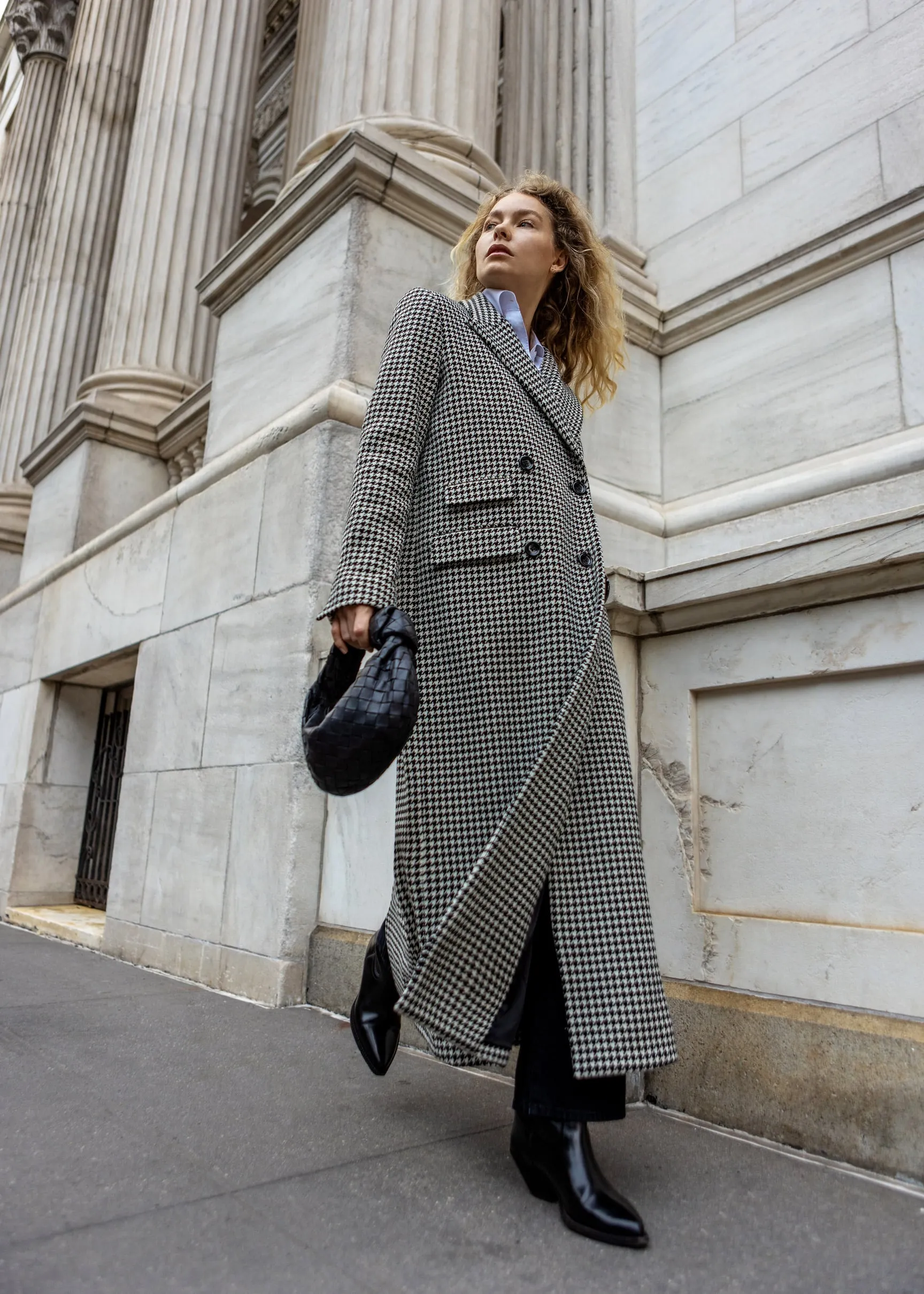 Brice Coat in Wool Houndstooth