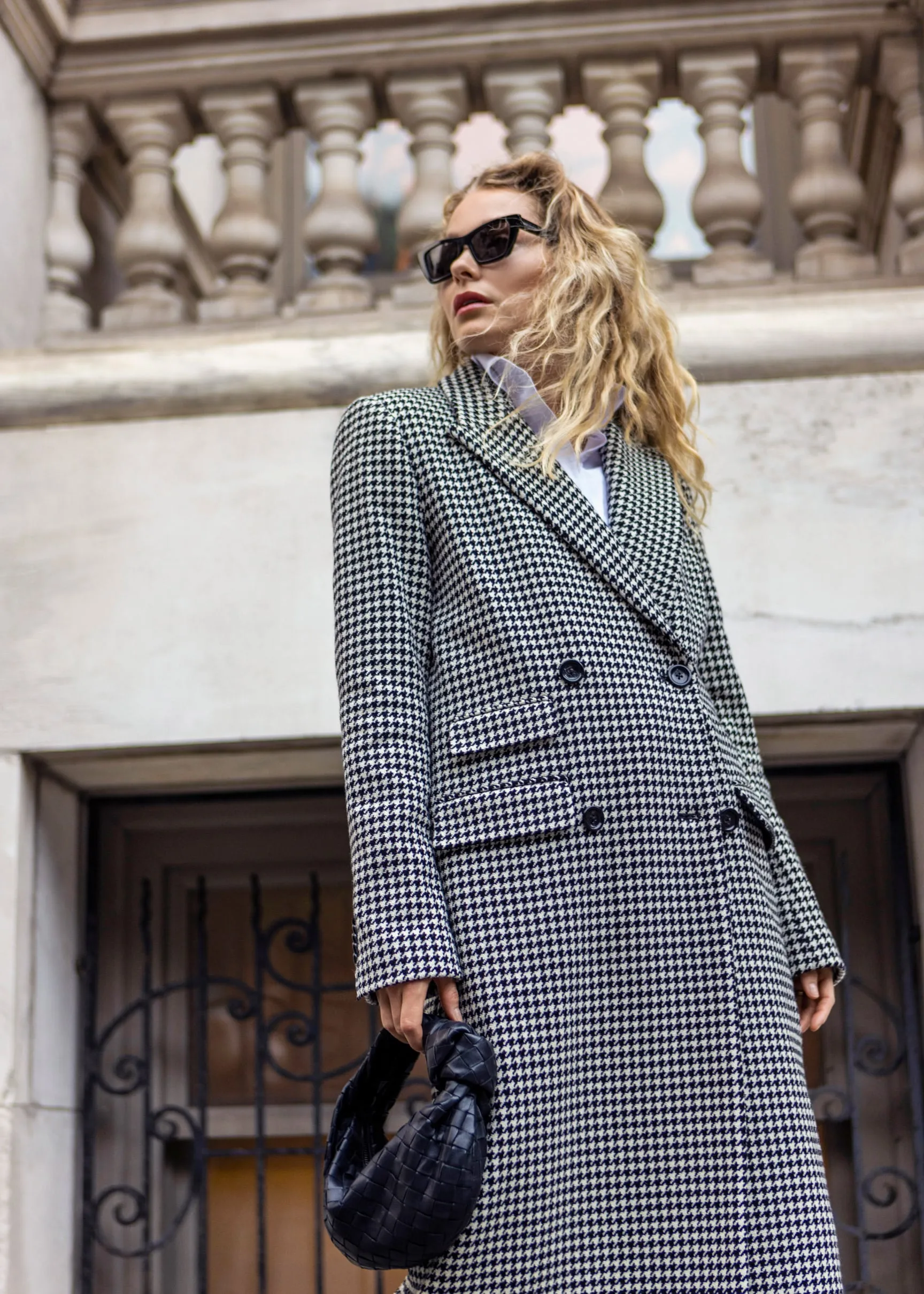 Brice Coat in Wool Houndstooth