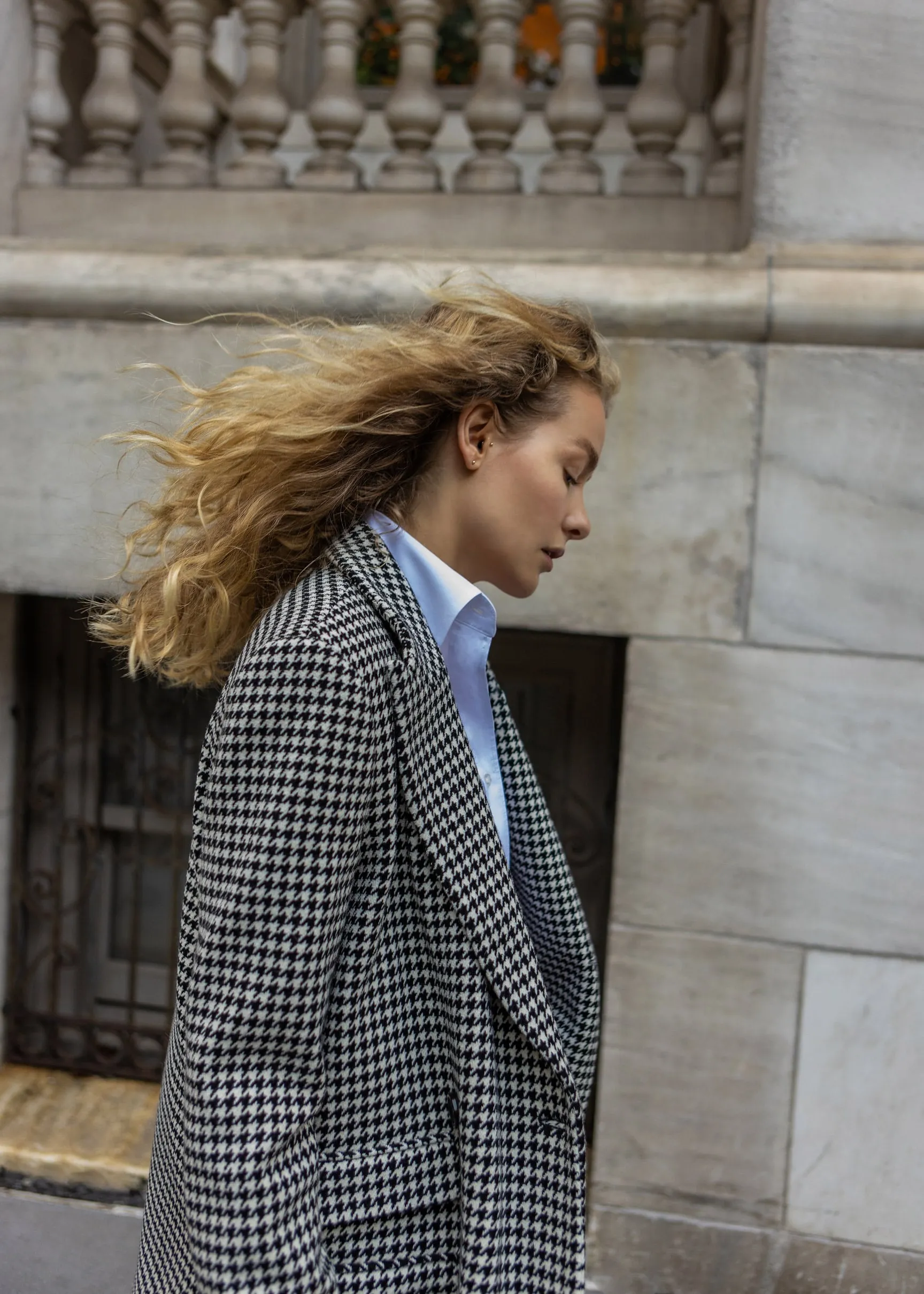 Brice Coat in Wool Houndstooth