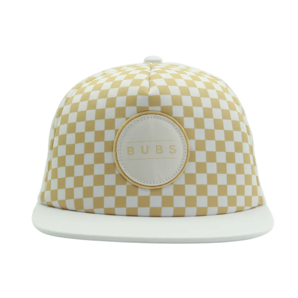 Bubs Tan Checks Trucker Hat