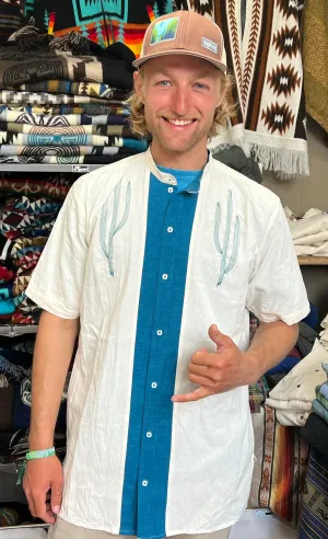 Cactus Azul Men’s Camisa