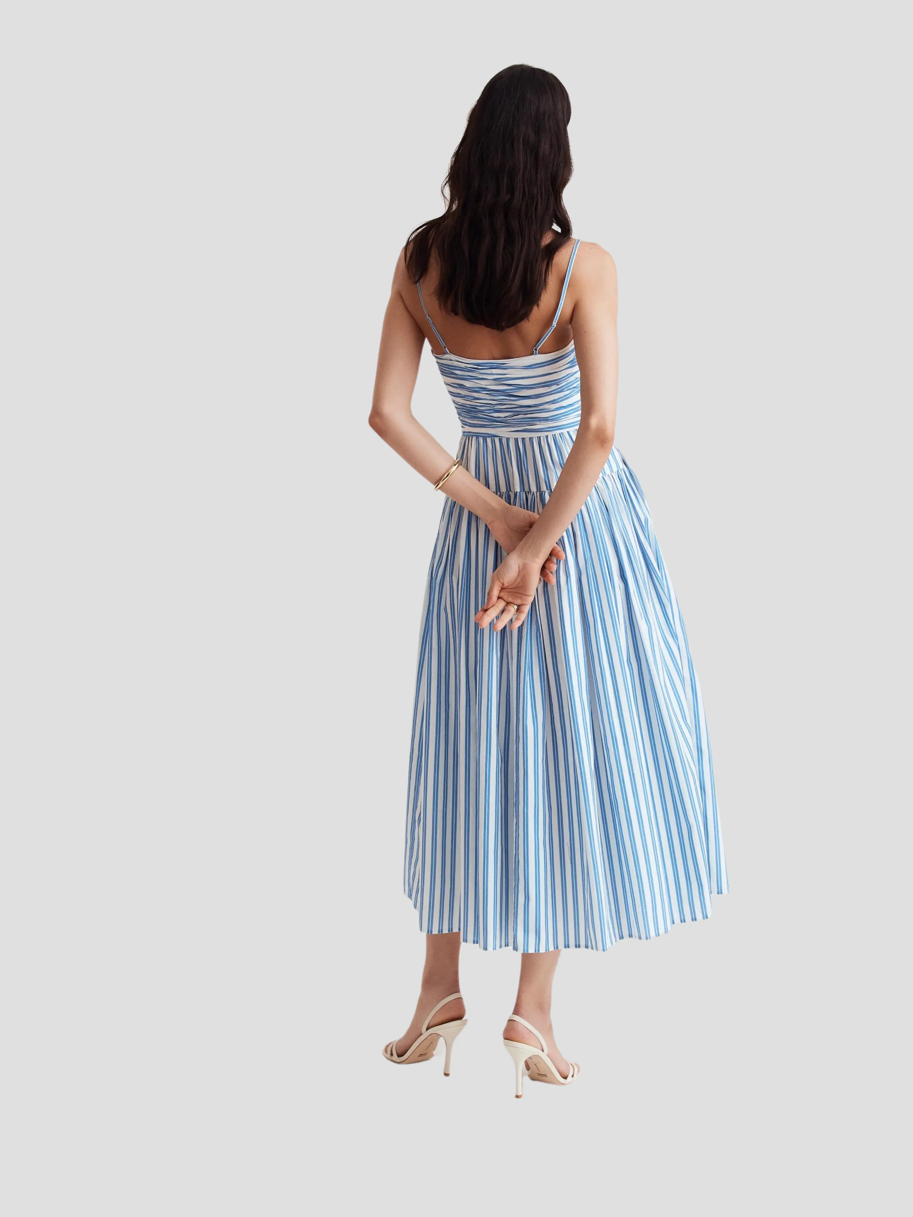 Cameron Ruched Tiered Midi Dress