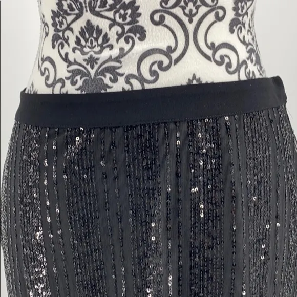 CECE Women Black Knee Length sequin Pencil skirt