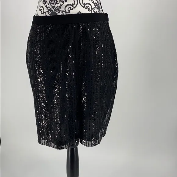 CECE Women Black Knee Length sequin Pencil skirt