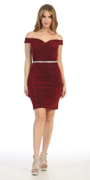 Celavie 6478 Short Off the Shoulder Cocktail Dress