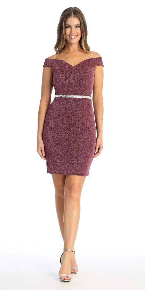 Celavie 6478 Short Off the Shoulder Cocktail Dress