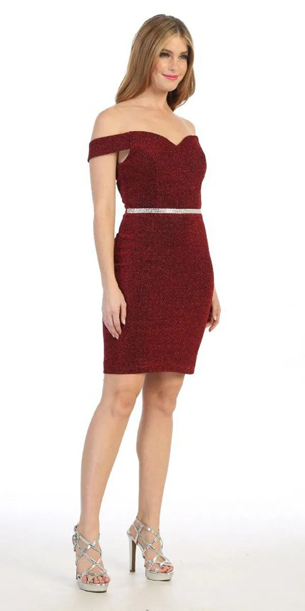 Celavie 6478 Short Off the Shoulder Cocktail Dress